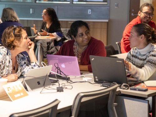 Instructors sitting at table